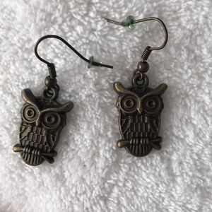 Bronze Owl Earrings